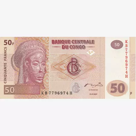 Kongo 50 francs 2007.   P 97a   (N)