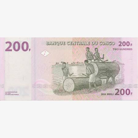 Kongo 200 francs 2007. P 99a (N) Kongo 200 francs 2007. P 99a (N)