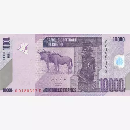 Kongo 10000 francs 2013.   P 103b   (N)