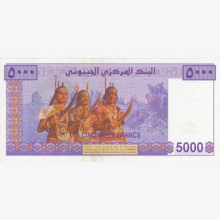 Dzsibuti 5000 francs 2002. P 44 (N) Dzsibuti 5000 francs 2002. P 44 (N)