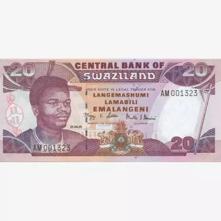 Szváziföld  20 emalangeni 2001.  P 30a   (N)