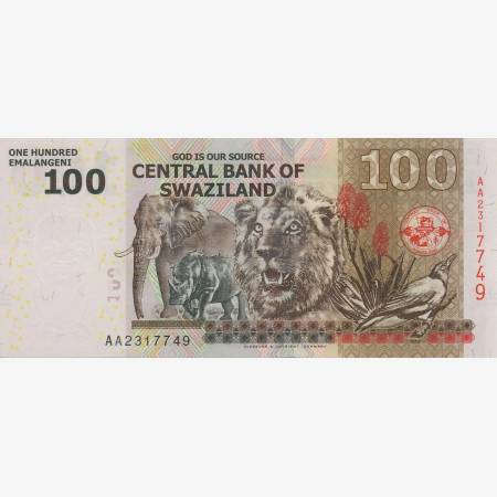 Szváziföld 100 emalangeni 2010. P 39c (N) Szváziföld 100 emalangeni 2010. P 39c (N)