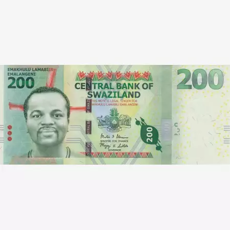 Szváziföld  200 emalangeni 2014.  P 40b   (N)