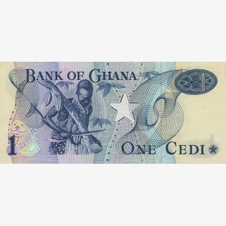 Ghana 1 cedi 1976. P 13c (N) Ghana 1 cedi 1976. P 13c (N)