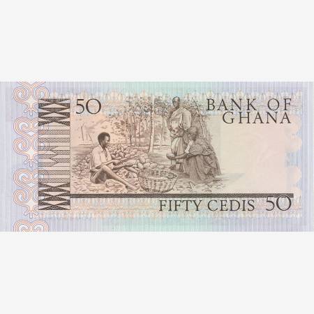 Ghana 50 cedis 1980. P 22b (N) Ghana 50 cedis 1980. P 22b (N)