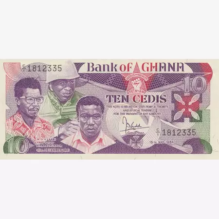 Ghana 10 cedis 1984.  P 23a   (N)
