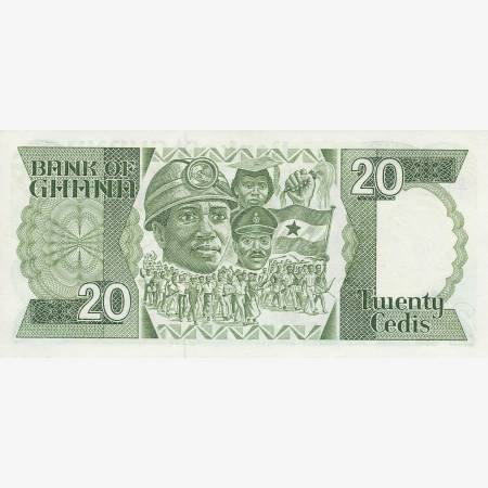 Ghana 20 cedis 1986. P 24 (N) Ghana 20 cedis 1986. P 24 (N)
