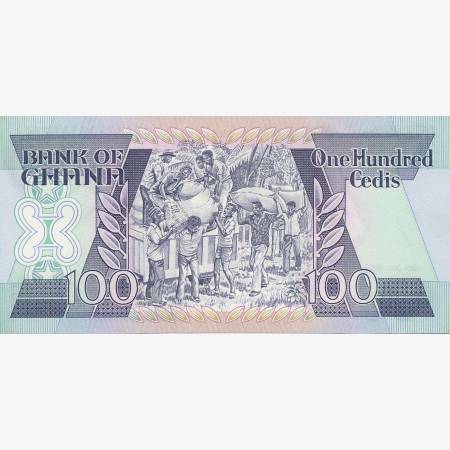 Ghana 100 cedis 1986. P 26 (N) Ghana 100 cedis 1986. P 26 (N)