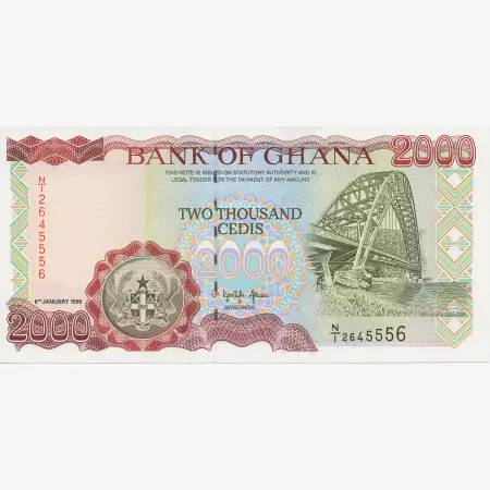 Ghana 2000 cedis 1995.  P 30b   (N)
