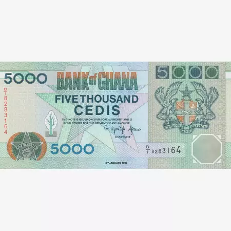 Ghana 5000 cedis 1995.  P 31b   (N)