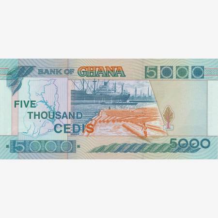 Ghana 5000 cedis 1995.  P 31b   (N)