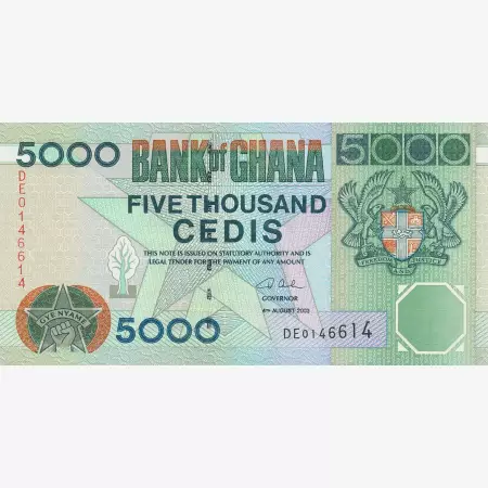 Ghana 5000 cedis 2003.  P 34i   (N)