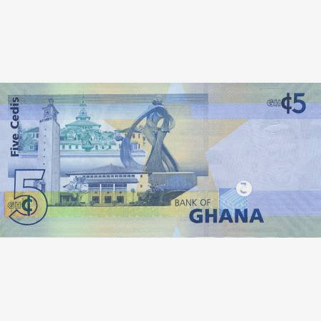 Ghana 5 cedis 2015.  P 38f   (N)