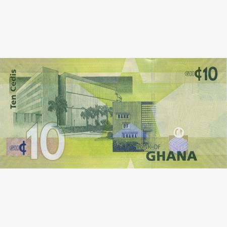 Ghana 10 cedis 2015.  P 39f   (N)