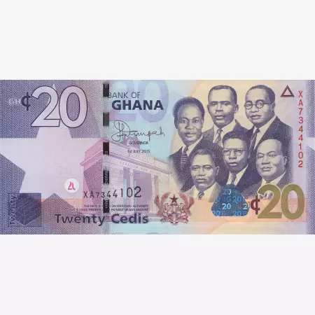 Ghana 20 cedis 2015.  P 40f   (N)