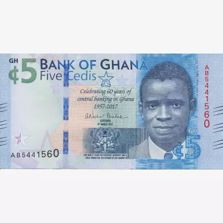 Ghana 5 cedis 2017.  P 43   (N)