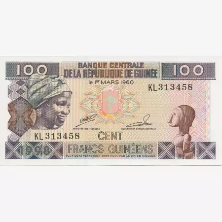 Guinea 100 francs 1998.   P 35a   (N)