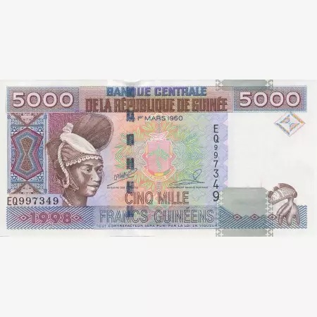Guinea 5000 francs 1998.   P 38   (N)