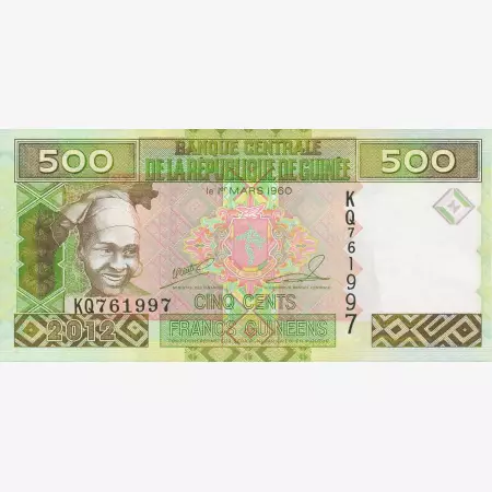 Guinea 500 francs 2012.   P 39b   (N)