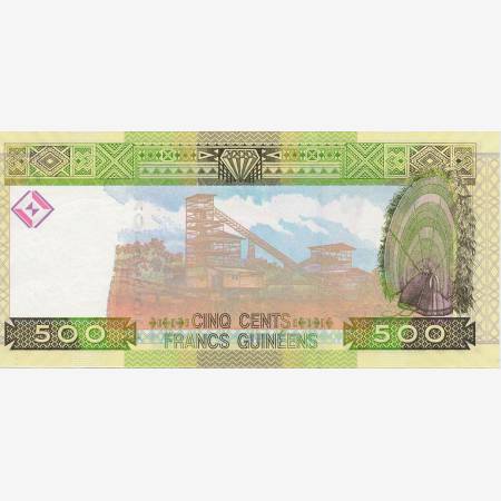 Guinea 500 francs 2012. P 39b (N) Guinea 500 francs 2012. P 39b (N)