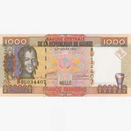 Guinea 1000 francs 2006.   P 40   (N)