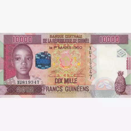 Guinea 10000 francs 2012.   P 46   (N)