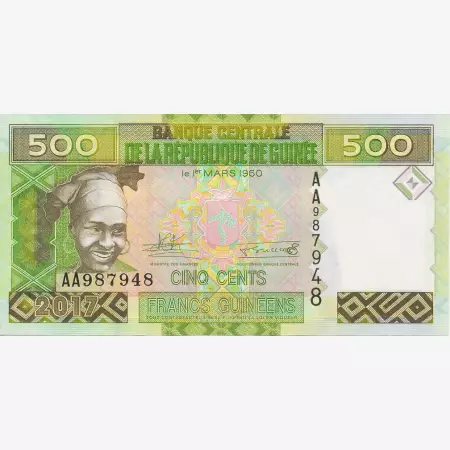 Guinea 500 francs 2017.   P 47   (N)