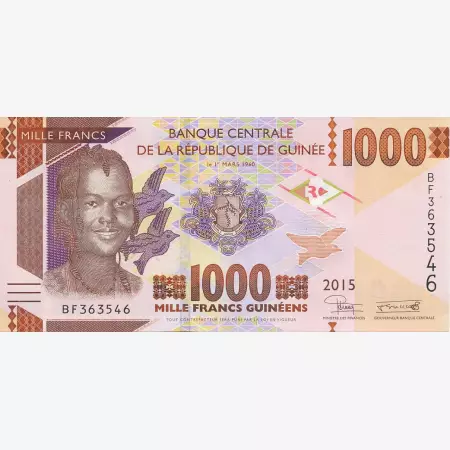 Guinea 1000 francs 2015.   P 48a   (N)