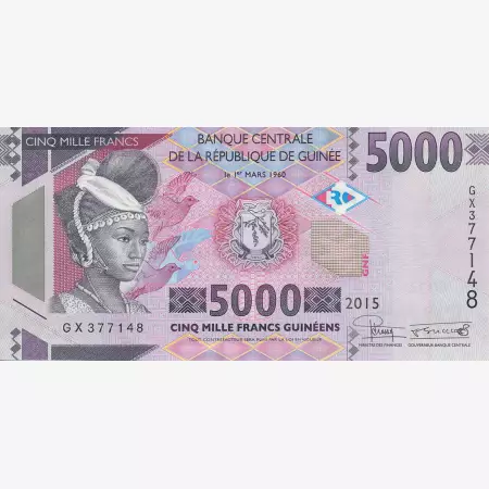 Guinea 5000 francs 2015.   P 49   (N)