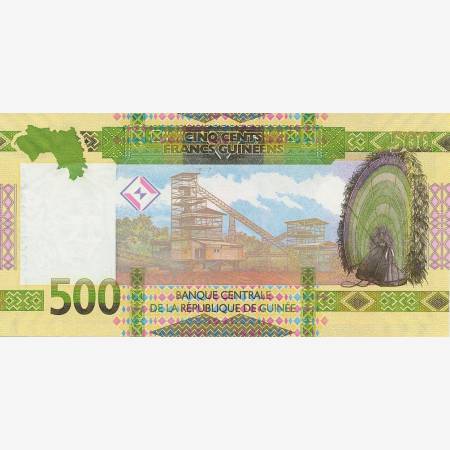 Guinea 500 francs 2018.   P 51   (N)