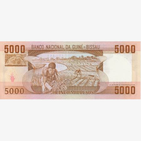 Guinea-Bissau 5000 pesos 1984. P 9 (N) Guinea-Bissau 5000 pesos 1984. P 9 (N)
