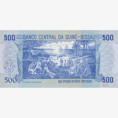 Guinea-Bissau 500 pesos 1990. P 12 (N) Guinea-Bissau 500 pesos 1990. P 12 (N)