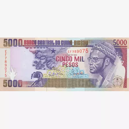 Guinea-Bissau 5000 pesos 1993.   P 14   (N)