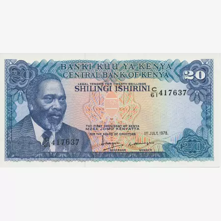 Kenya 20 shillings 1978.   P 17   (N)