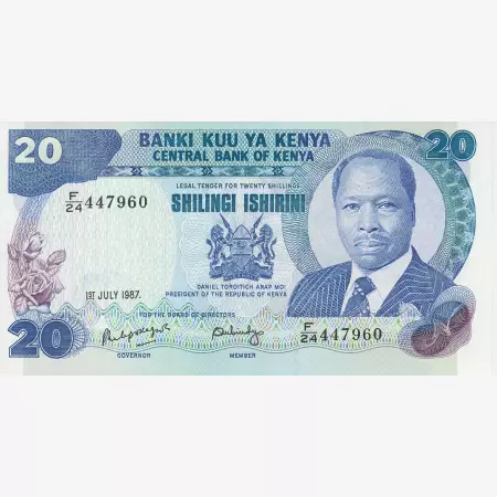 Kenya 20 shillings 1987.   P 21f   (N)