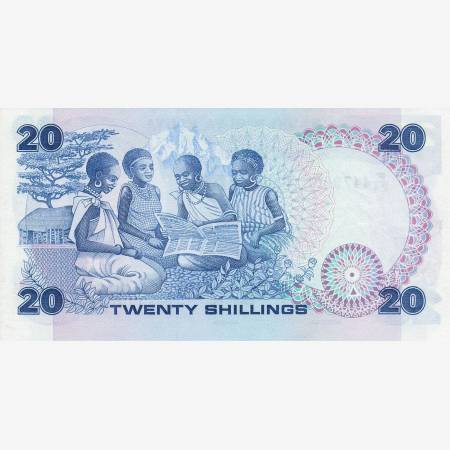 Kenya 20 shillings 1987. P 21f (N) Kenya 20 shillings 1987. P 21f (N)