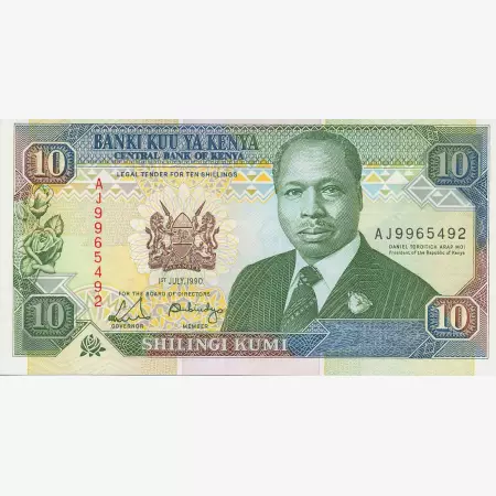 Kenya 10 shillings 1990.   P 24b  (N)