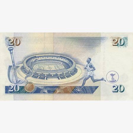 Kenya 20 shillings 1996. P 35a (N) Kenya 20 shillings 1996. P 35a (N)