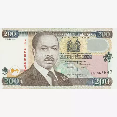 Kenya 200 shillings 1998.   P 38c  (N)