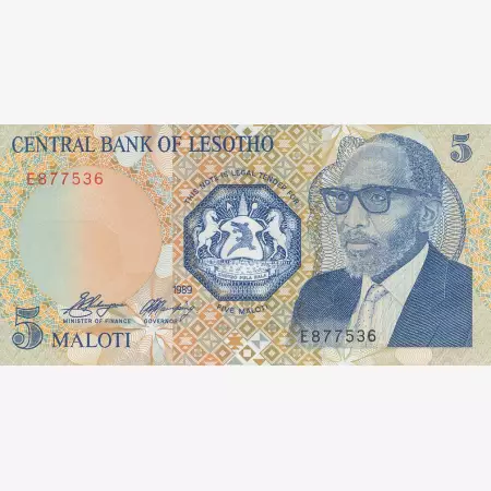 Lesotho 5 maloti 1989.   P 10a   (N)