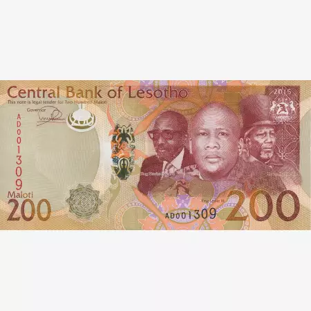Lesotho 200 maloti 2015.   P 25   (N)