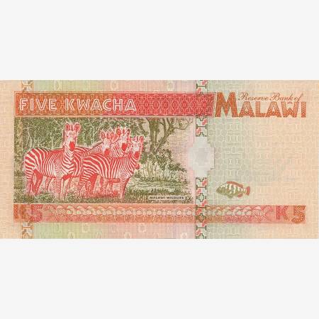 Malawi 5 kwacha 1995. P 30 (N) Malawi 5 kwacha 1995. P 30 (N)