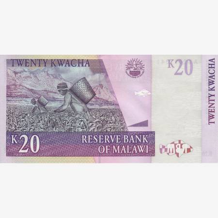 Malawi 20 kwacha 2006. P 52b (N) Malawi 20 kwacha 2006. P 52b (N)