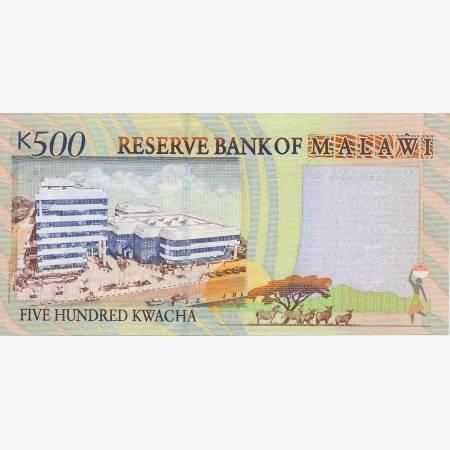 Malawi 500 kwacha 2001. P 48a (N) Malawi 500 kwacha 2001. P 48a (N)