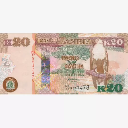 Zambia 20 kwacha 2012.  P 52a   (N)