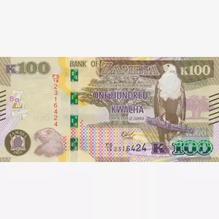 Zambia 100 kwacha 2018.  P 61b   (N)