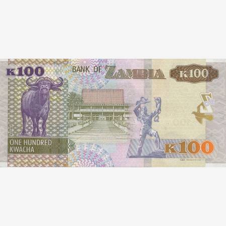 Zambia 100 kwacha 2018. P 61b (N) Zambia 100 kwacha 2018. P 61b (N)