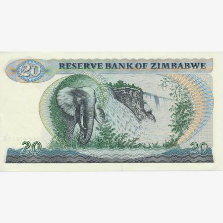 Zimbabwe 20 dollars 1994. P 4d (N) Zimbabwe 20 dollars 1994. P 4d (N)