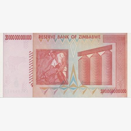 Zimbabwe 20.000.000.000.000 dollars 2008. P 89 (N) Zimbabwe 20.000.000.000.000 dollars 2008. P 89 (N)