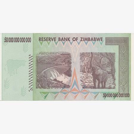 Zimbabwe 50.000.000.000.000 dollars 2008. P 90 (N) Zimbabwe 50.000.000.000.000 dollars 2008. P 90 (N)